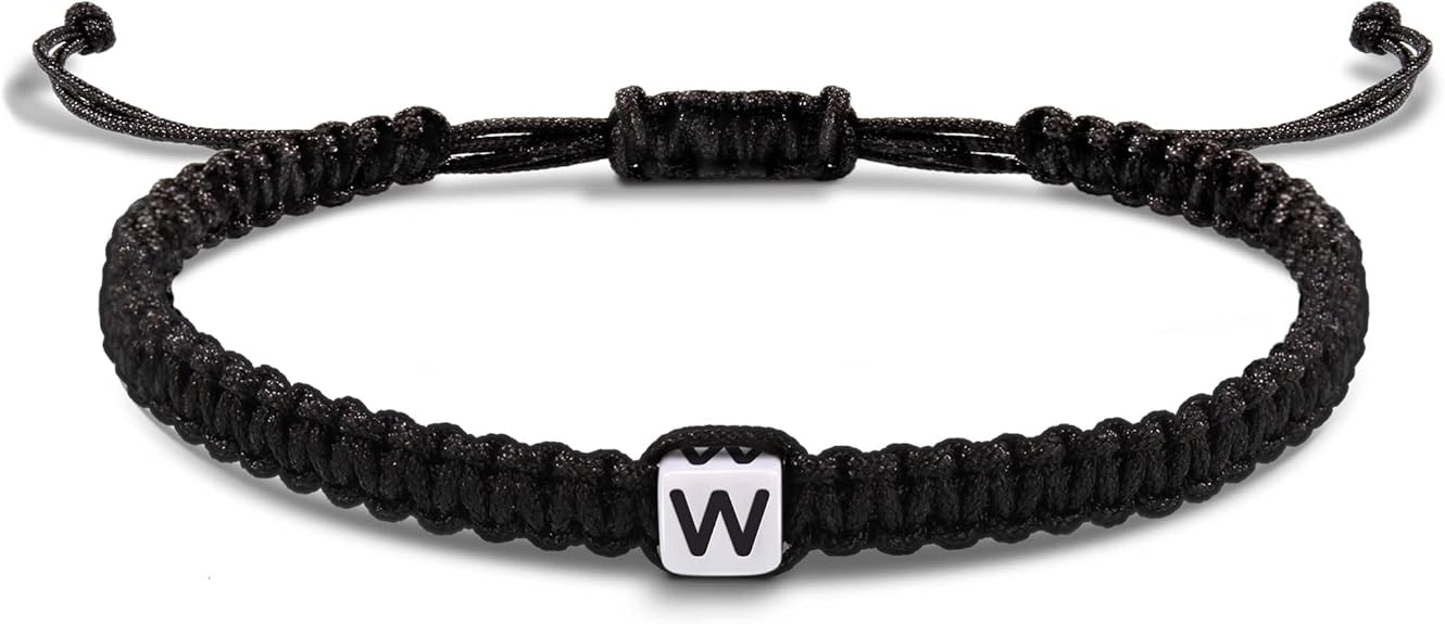 Initial Bracelets for Women Men Gifts for Her Teen Girl Best Friend Birthday Graduation Dainty Braided Bracelets Letter A-Z Charm Adjustable Link Mother's Day Jewelry Mom Christmas Gifts Valentine's Day Jewelry
