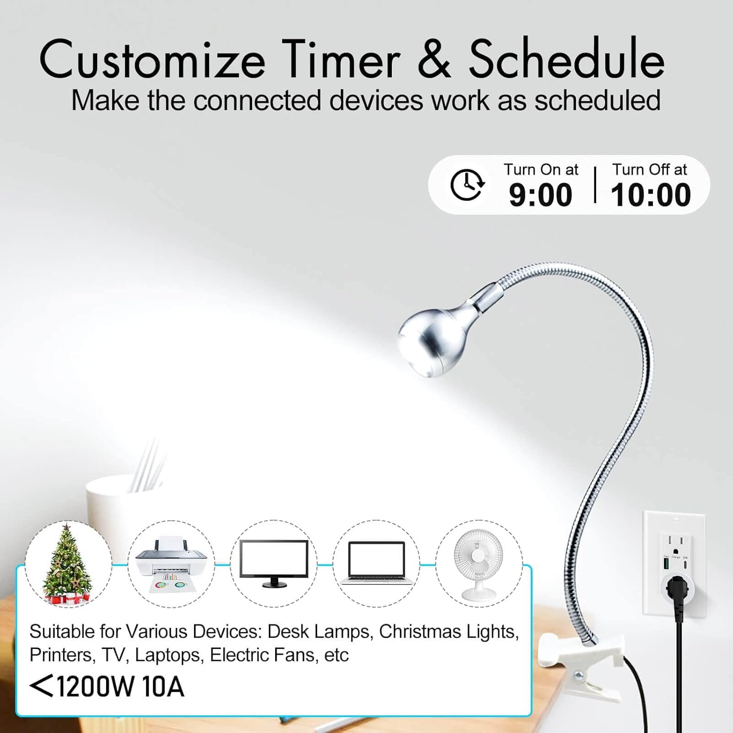 WiFi Smart Outlet 3Plugs with 1 Remote GreenCycle 1PK Portable Remote Control Outlet Plug with Magnetic Base Remote — view 8