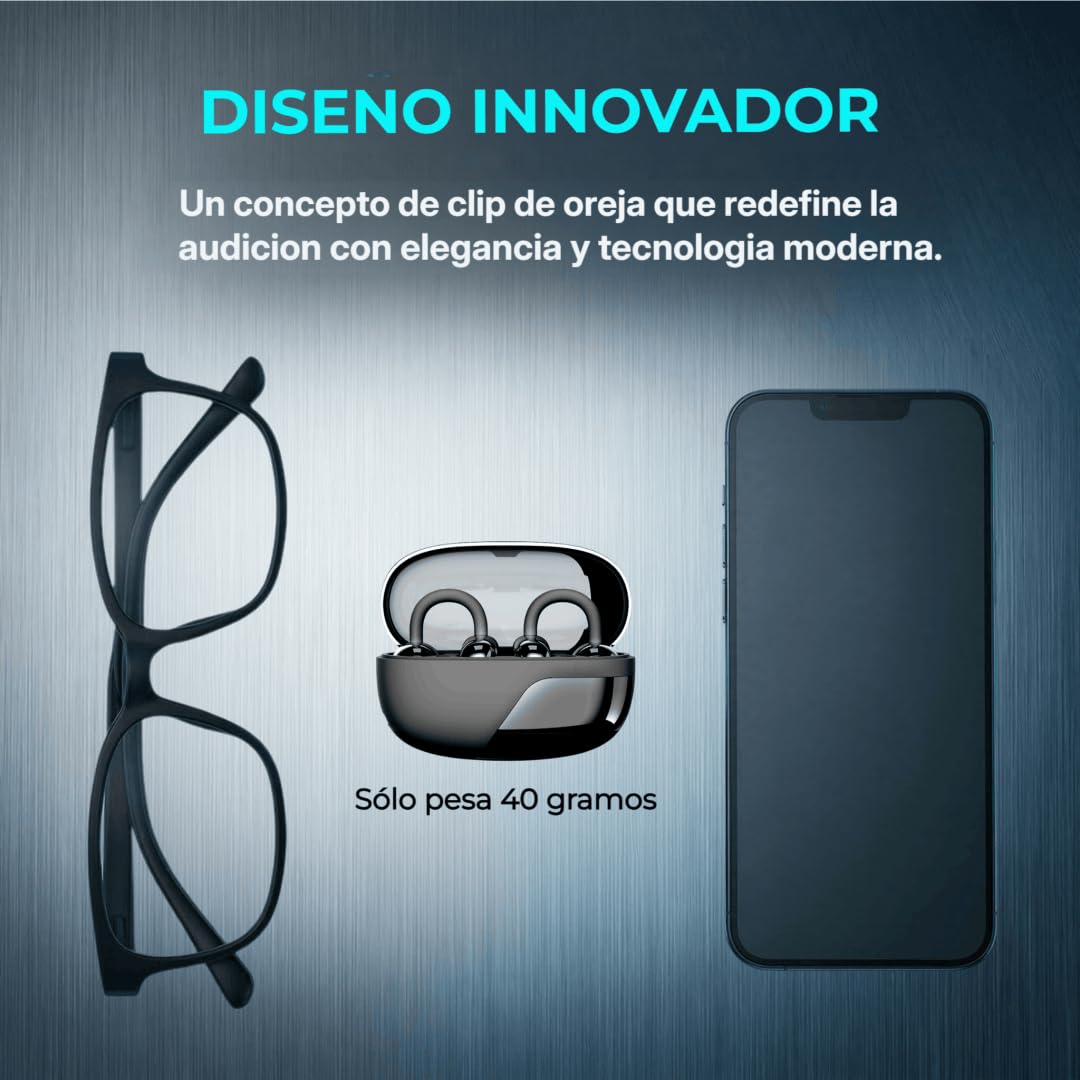 Nuevos Auriculares con Clip de oído, reducción de Ruido para Adultos Mayores: amplifica el Sonido Original para ayudarlo a Escuchar Voces claras y más cómodo sin el oído