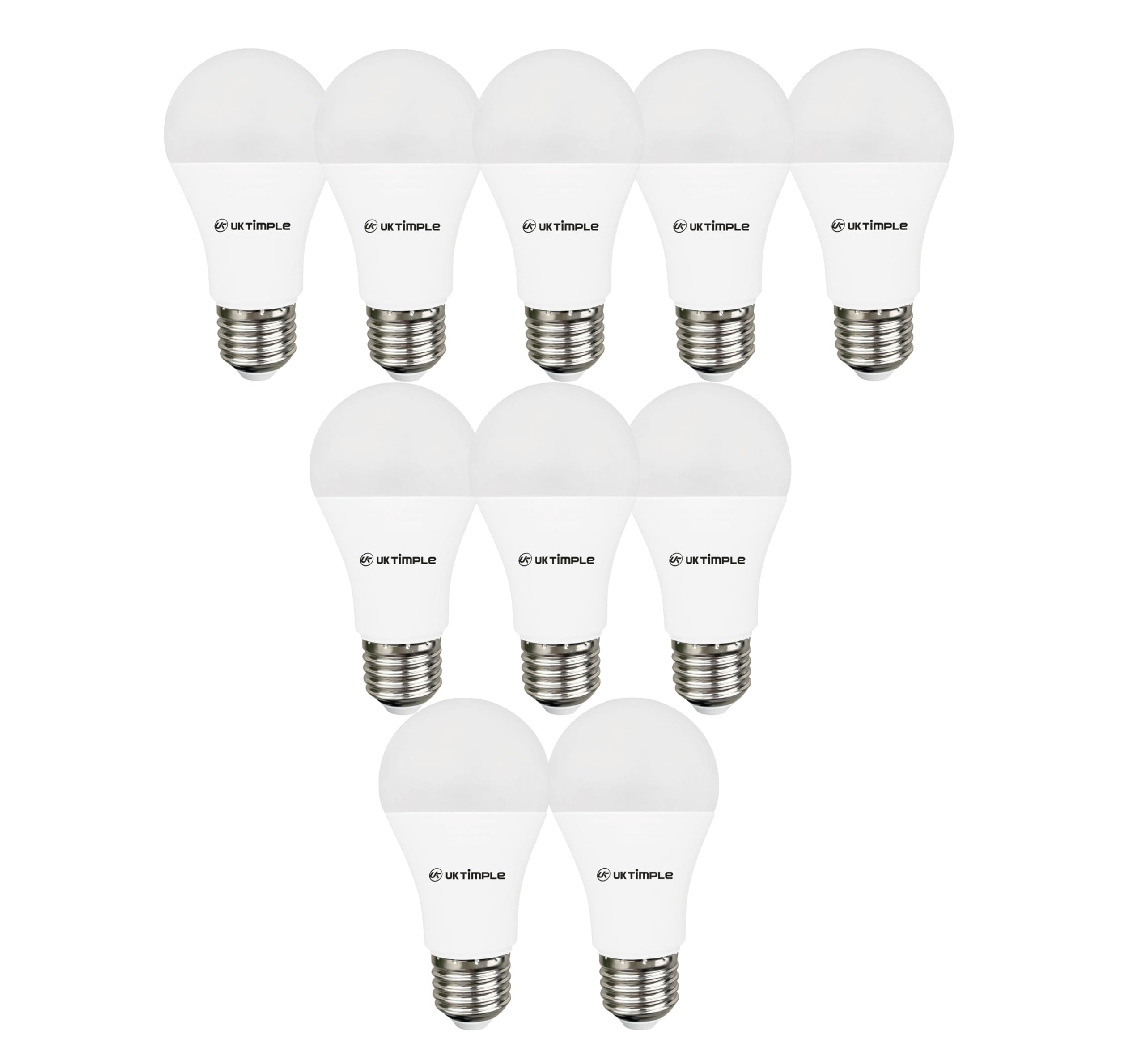 Uk Timple 13W E27 LED Light Bulbs Daylight 6500K, 130W Equivalent, 1400 Lumens, Edison Screw ES Base, Energy Saving A60 Lamp, Instant On, 25,000 Hour Lifespan, Multipack
