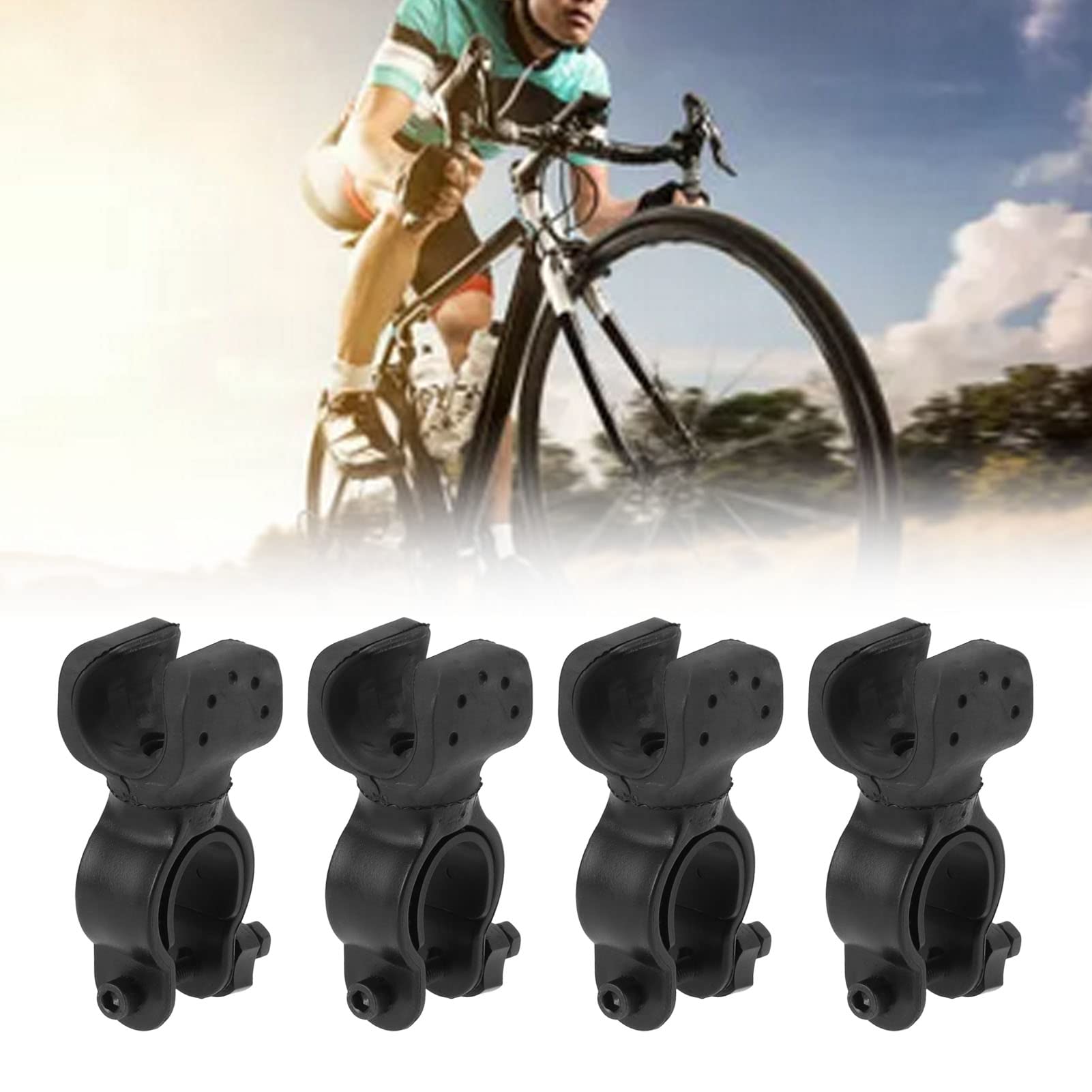 10Pcs Bike Flashlight Holder, 360 Degree Rotating Flashlight Lamp Mount C Clamp Stand Holder