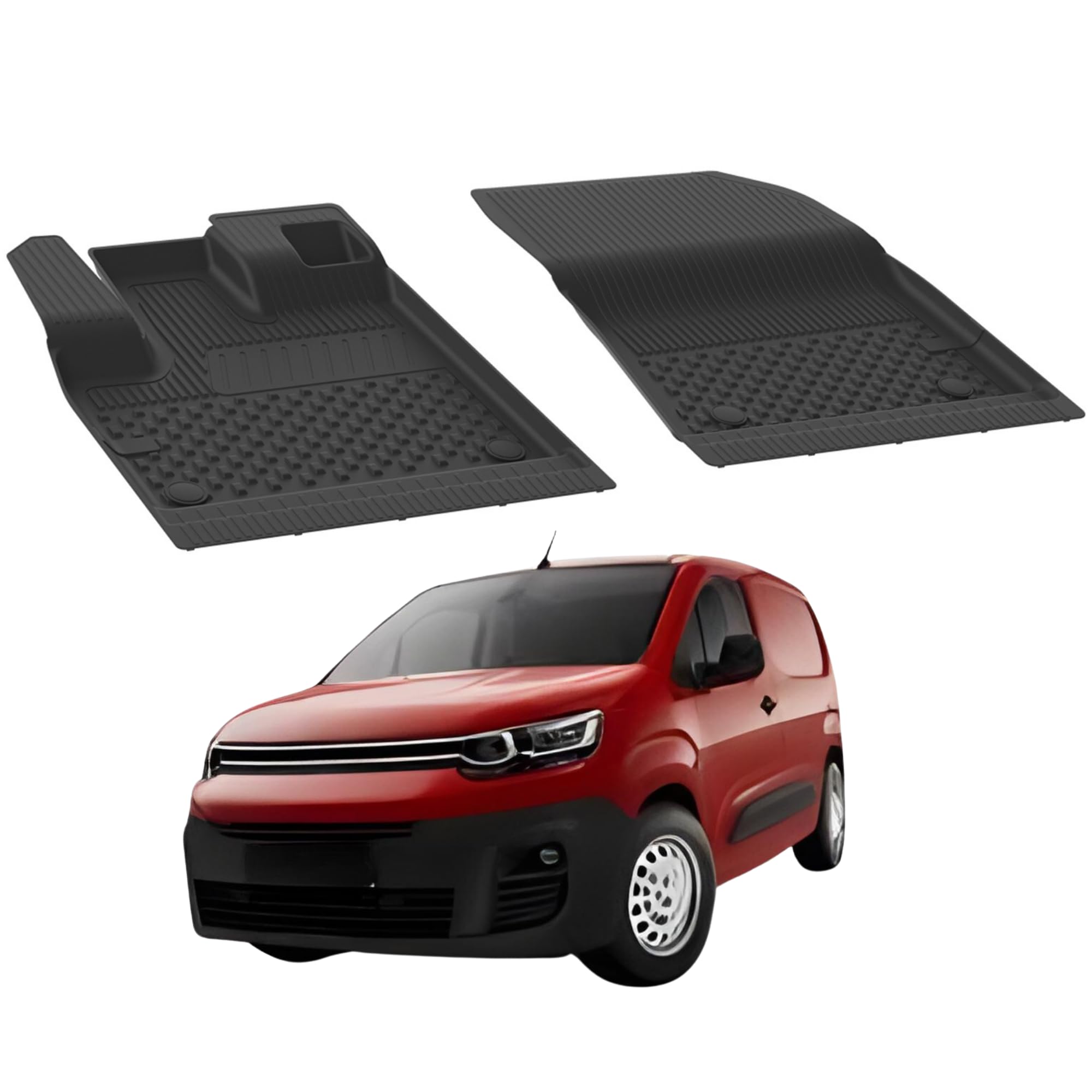 Sahler Alfombrillas de Coche compatibles con Citroen Berlingo Kombi 2019-2026 | 4.5D Premium TPE Goma Antideslizante Alfombrillas de Goma Impermeable Coche Coche Negro