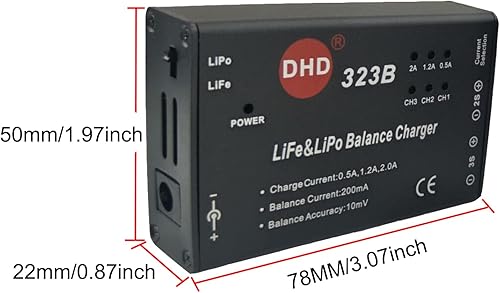 Miniatura 5 de 20W 2A 323B RC Cargador de equilibrio de batería para 2S 3S 7.4v 11.1v LiPo 6.6V 9.9V Life RC Battery Pack y RC Car Drone Truck Helicóptero Airsoft