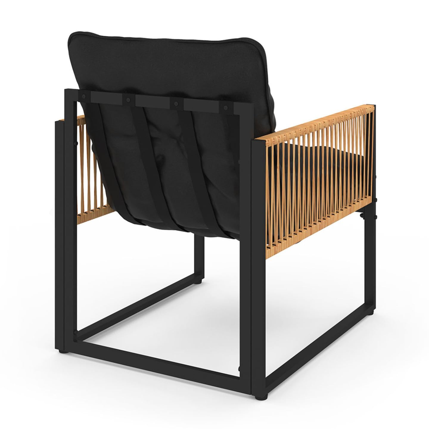 IDMarket - Salon de Jardin Bas Rio 4 Places Structure métal Noir