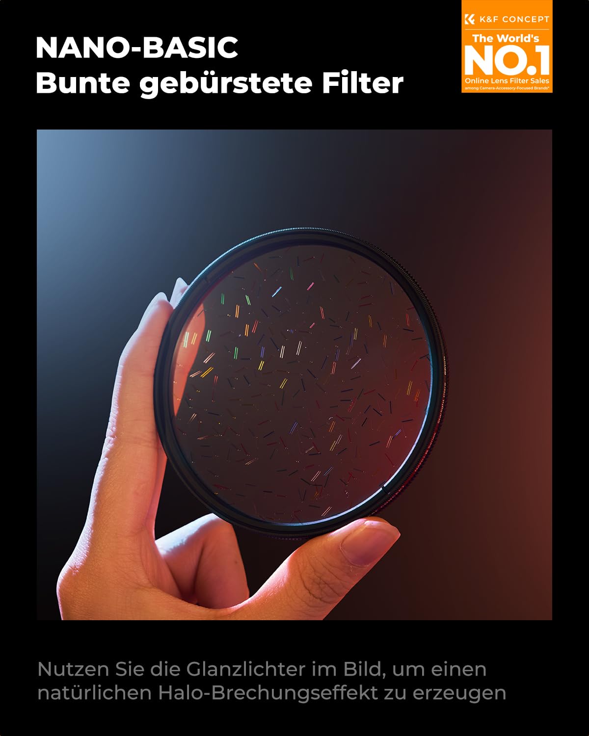 K&F CONCEPT Prisma Filter 67mm Buntes Sternenlicht Gebürstet Anamorphe Filter (Nano-Basic)