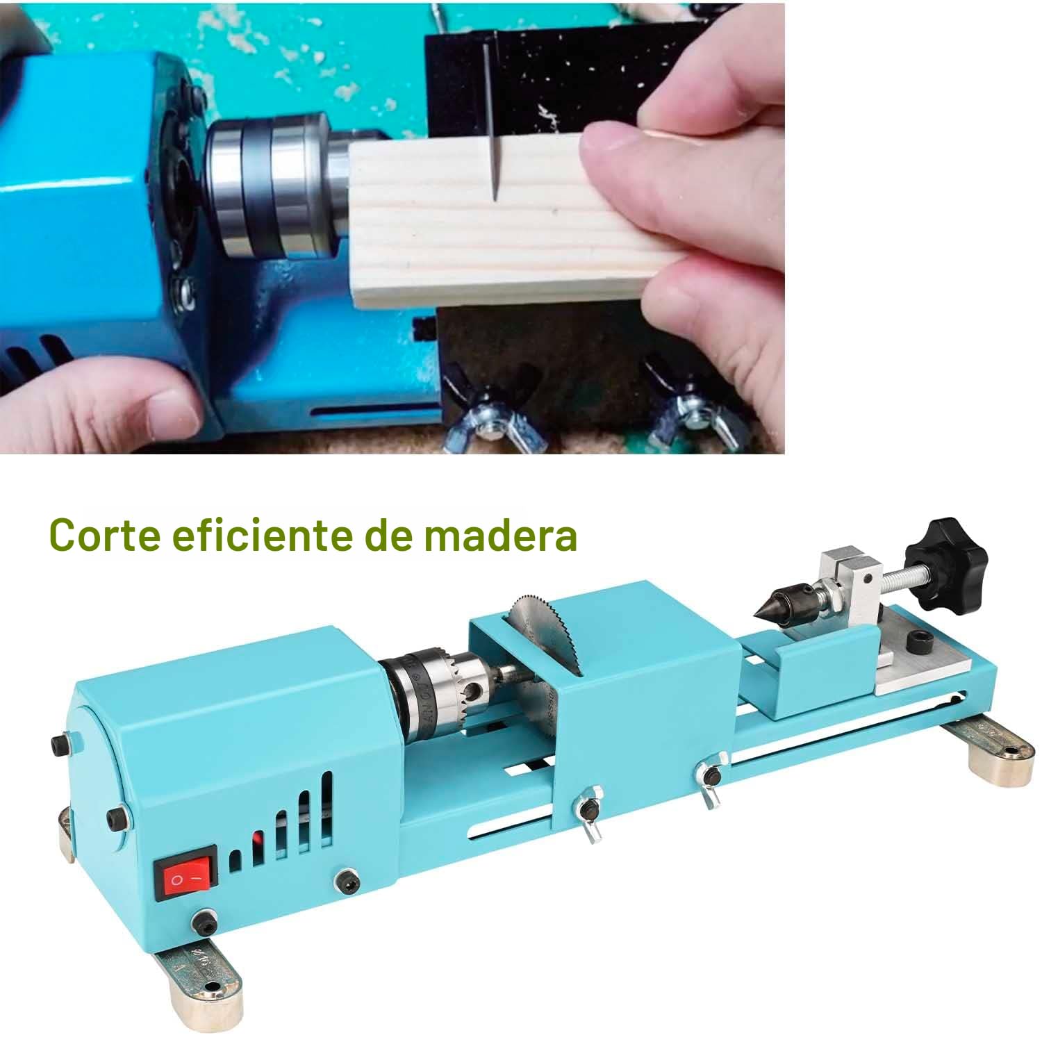 Mini torno de madera, máquina de torno multiusos, torno de fresado, corte, pulido, mesa profesional, kit de herramientas de torno superior