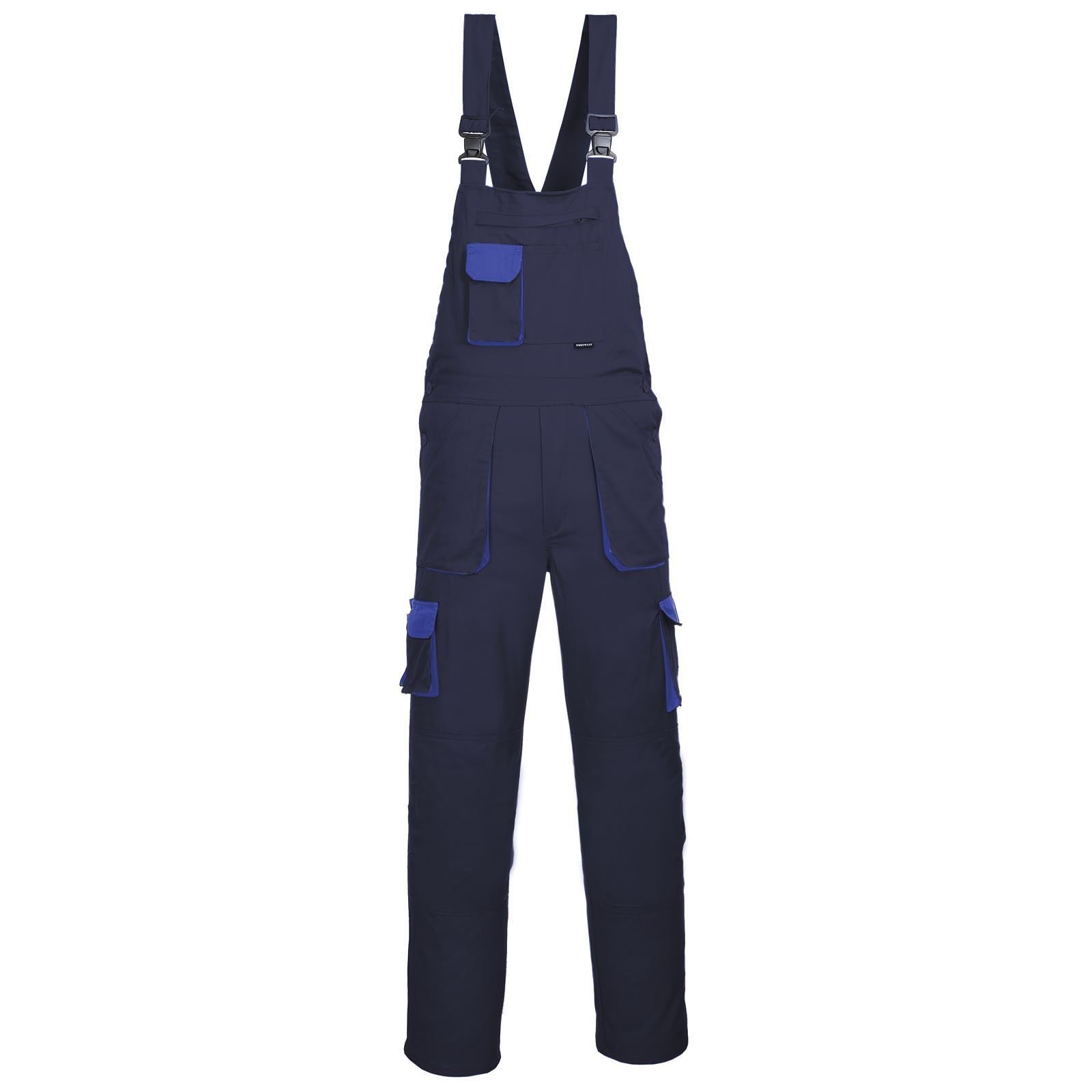 HS-Distributors Men's Workwear Painters Bib & Brace Dungarees Knee Pad Pockets Elastic Back Trousers