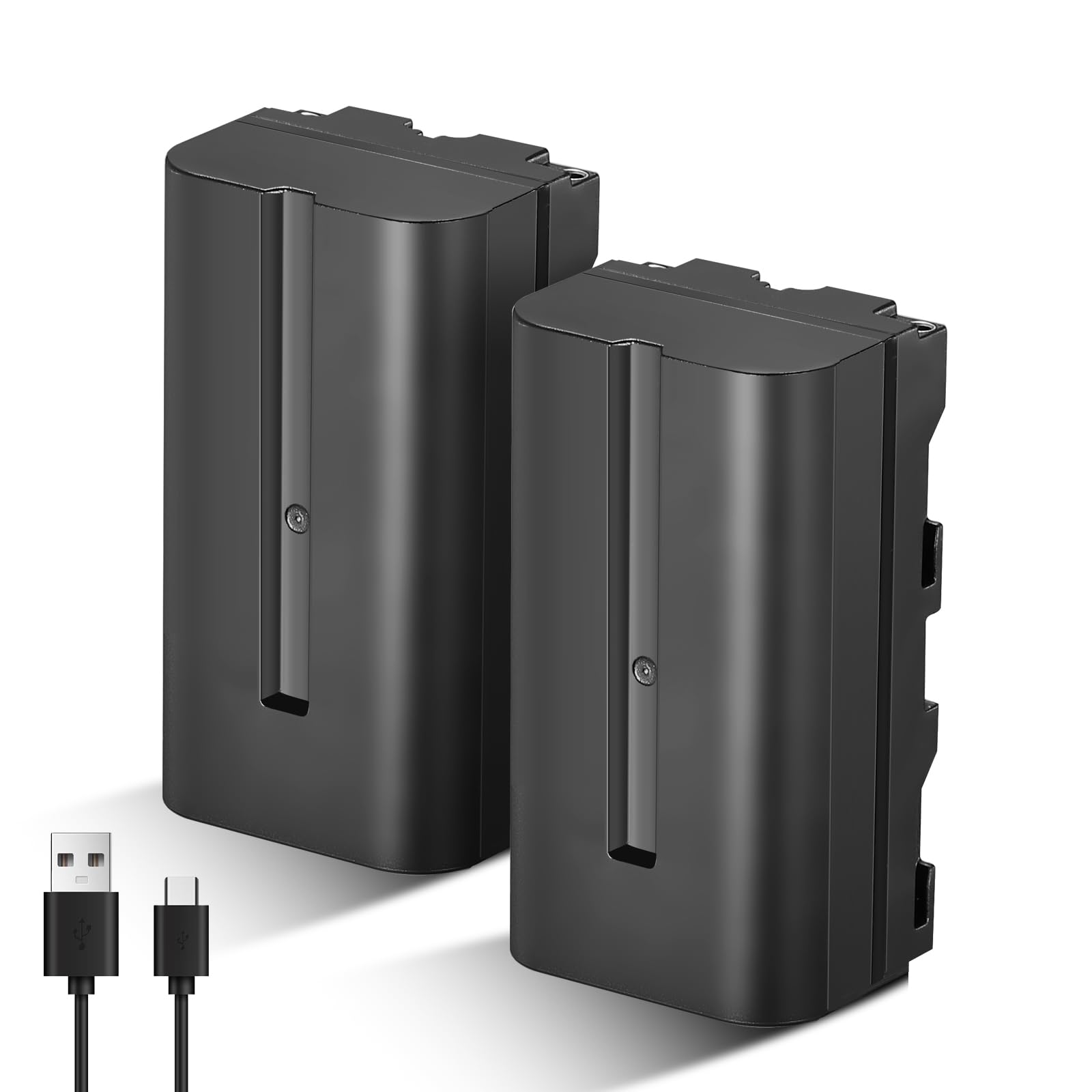 Soonpho 2-Pack NP-F550 Batterie de Rechange Remplacement Battery pour Sony NP-F970 F960 F950 F770 F750 F570 F550 Compatible Godox Neewer caméscope/Moniteur/caméra