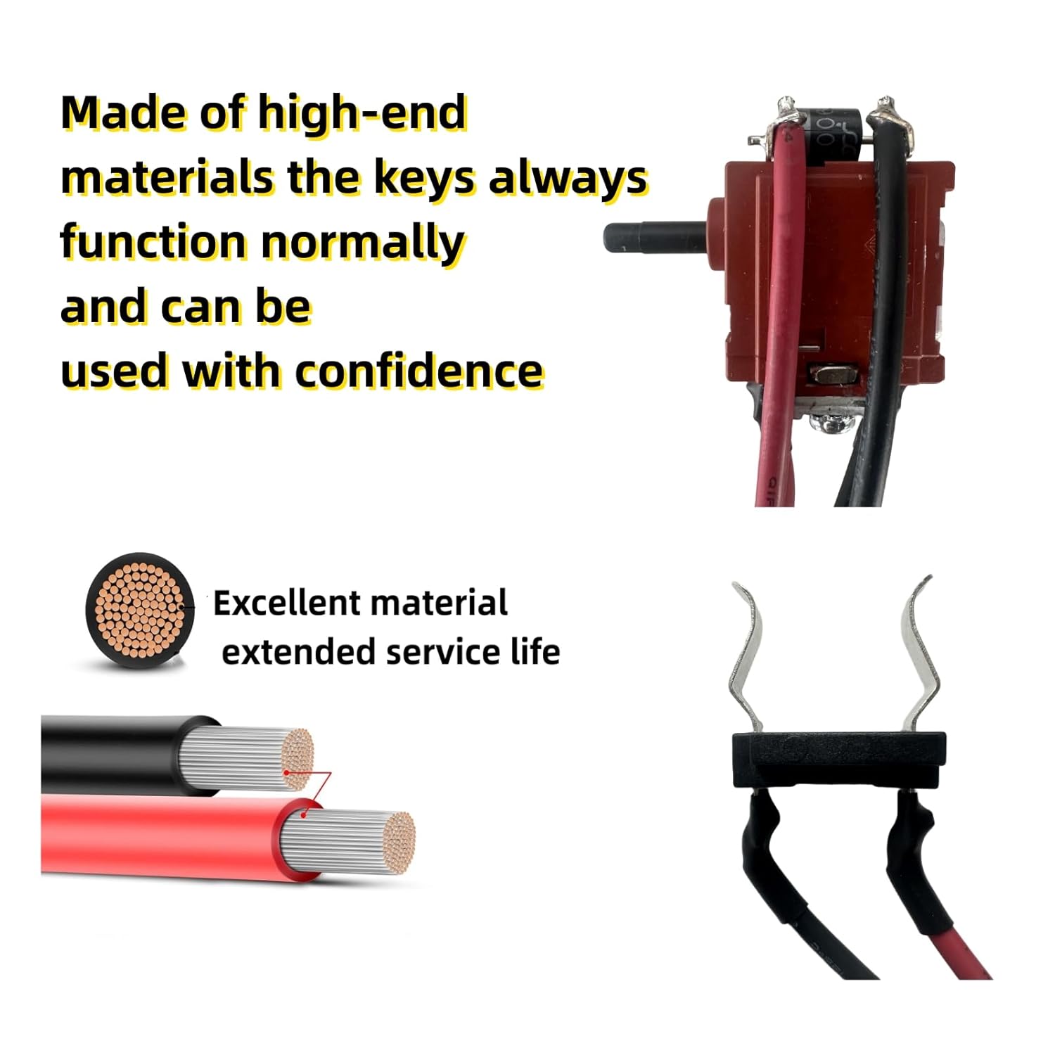 Upgrade 291632001 Genuine Wiring Harness Replaces Parts (UL-Listed) for Ryobi 18V Cordless Leaf Blower Switch,with 1 Screwdriver and 5 Closed End Crimp Connectors