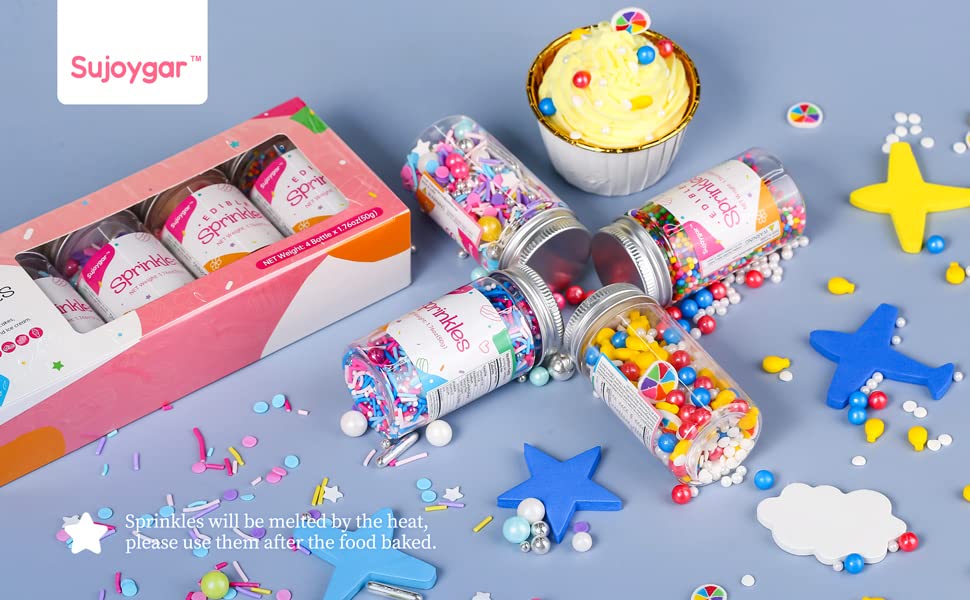 Miniatura 7 de Aspersores comestibles para decorar  Aspersores elegantes  Juego de 0.14 - 1.76 oz  Hornear dulces  Decoraciones comestibles para pasteles