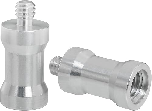 Miniatura 5 de HotshoeColdshoe - Adaptador LUORNG 2 piezas hembra de 38 pulgadas a 14 pulgadas macho convertidor roscado adaptador de tornillo espiga para soporte