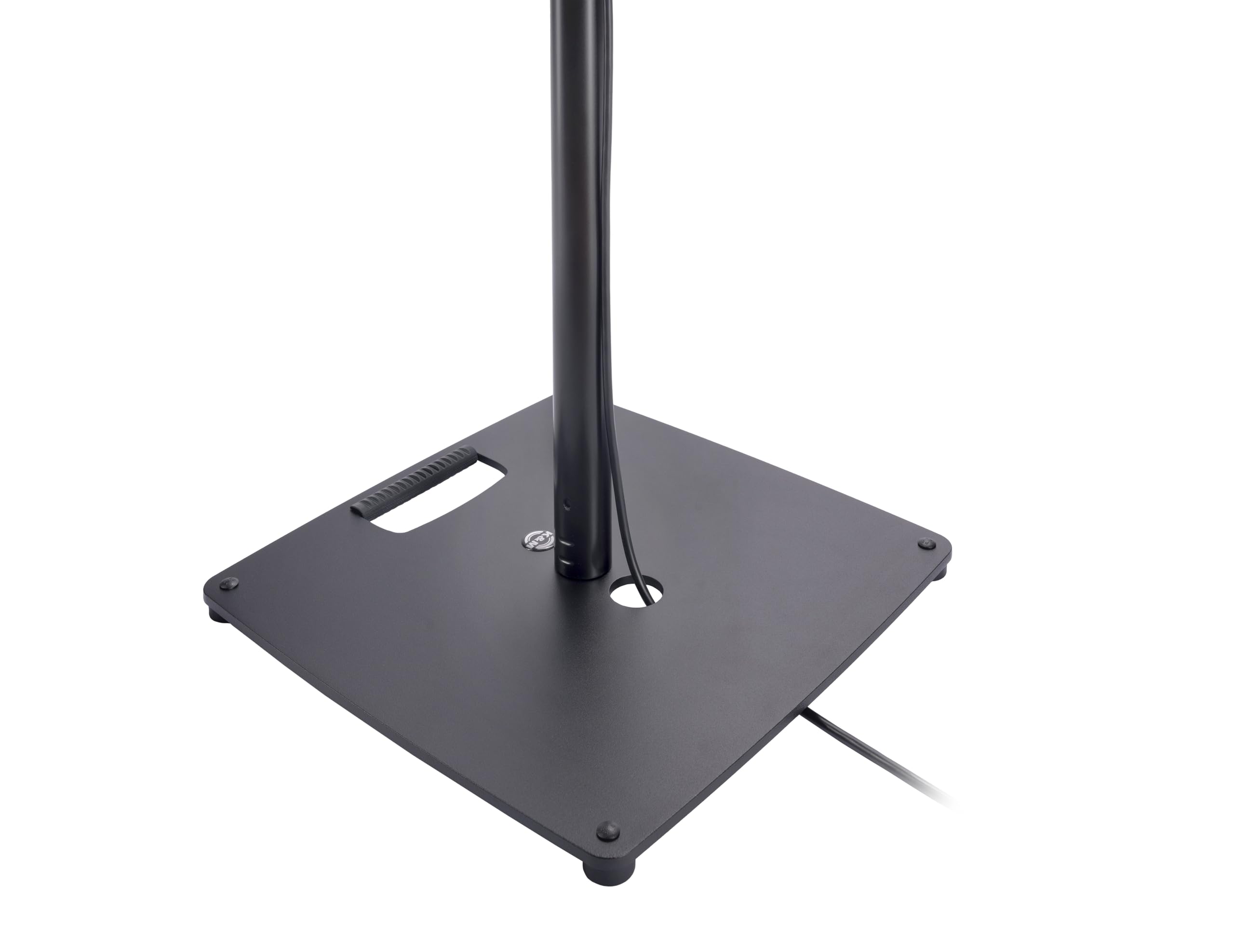 K&M 26731 Boxenstativ Schwarz aus Stahl - ø 3,5 cm, mit Stahlplatte und Stoßdämpfer - bis 15 kg bei Vollauszug