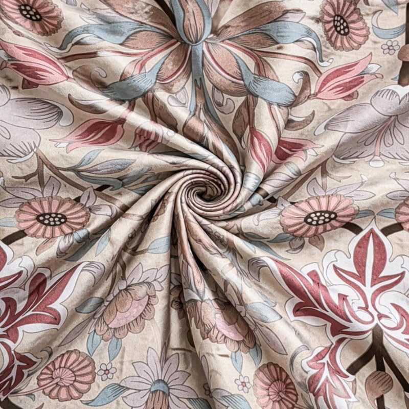 Image of THEA King Elastic Fitted Double Bedsheet Set| 180 TC Cloud Soft Cotton Touch| 1 King Elastic Double Bedsheet for King Size Bed (72 X 78 x 10 inches) with 2 Pillow Covers,Blush Symphony