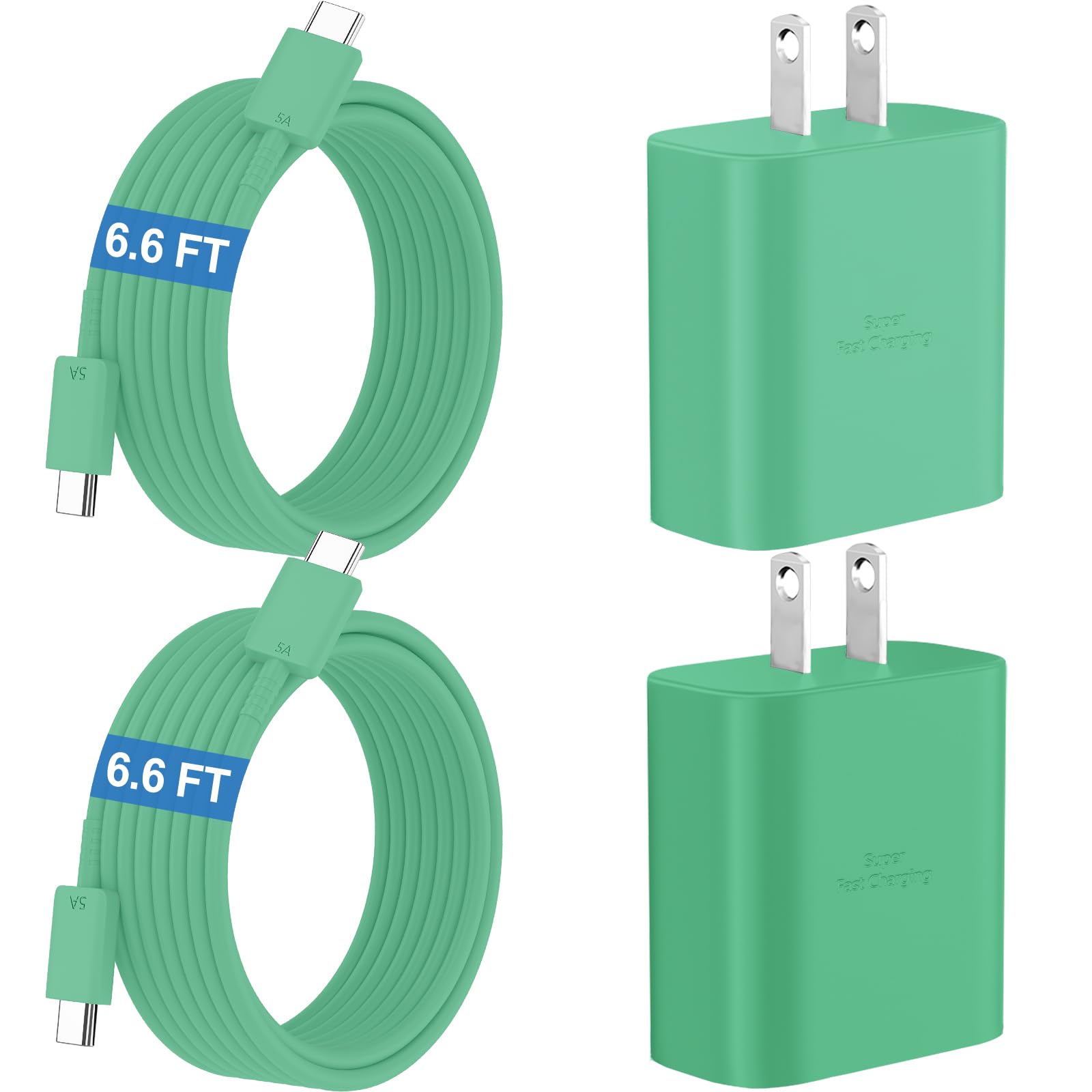 45W Samsung Super Fast Charger Type C,USB C Fast Charger 6.6ft Cable Cord Android Phone Charger Block for Samsung Galaxy S24 Ultra/S24/S24+/S23 Ultra/S23/S23+/S22/S21/S20/Note 10/20,deep Green