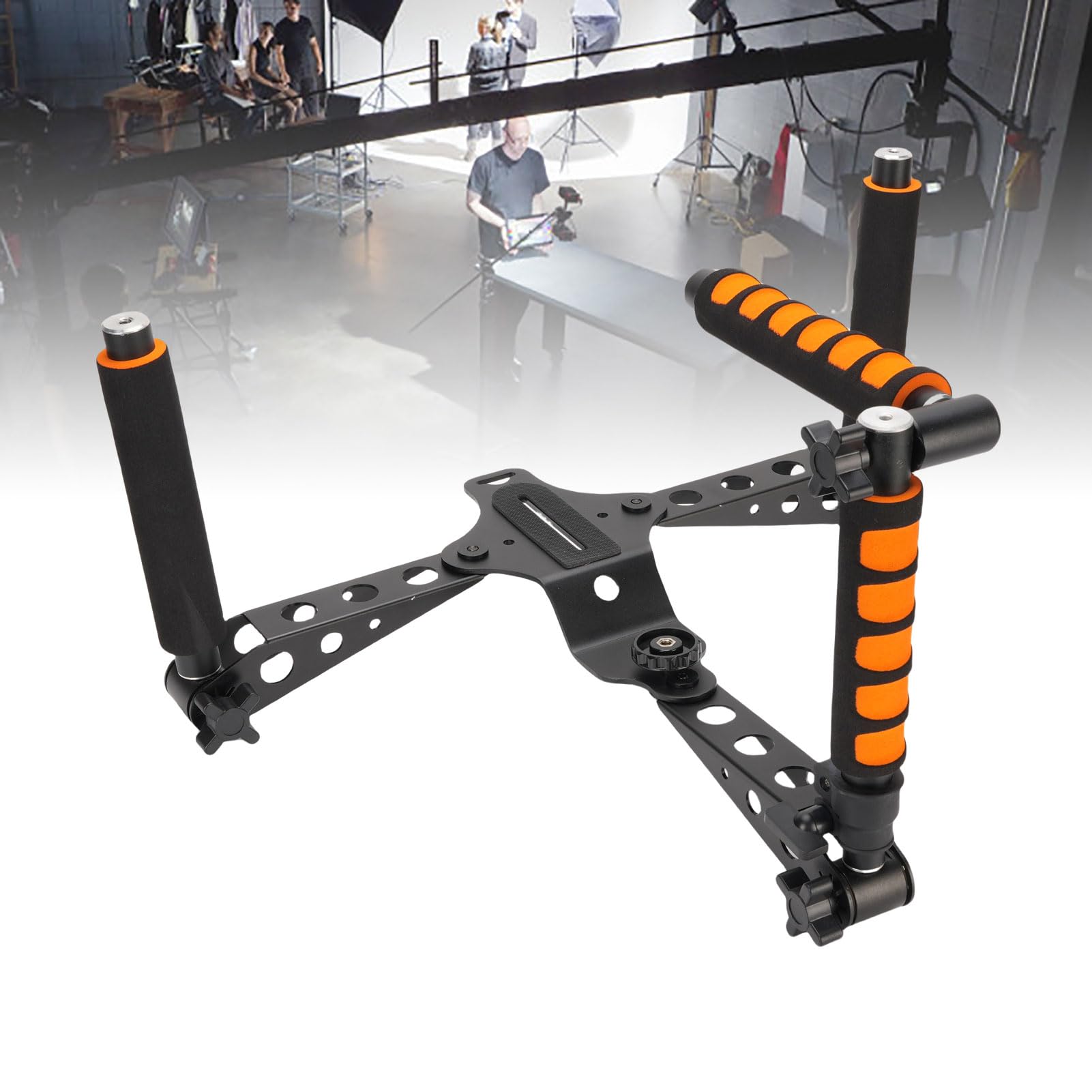 Bewinner Kit de la Plataforma de Soporte de Hombro de la Cámara para Videocámaras DSLR con Mango de Altura Ajustable, Estabilizador Plegable Anti Shake para Diseñar Al Aire Libre de