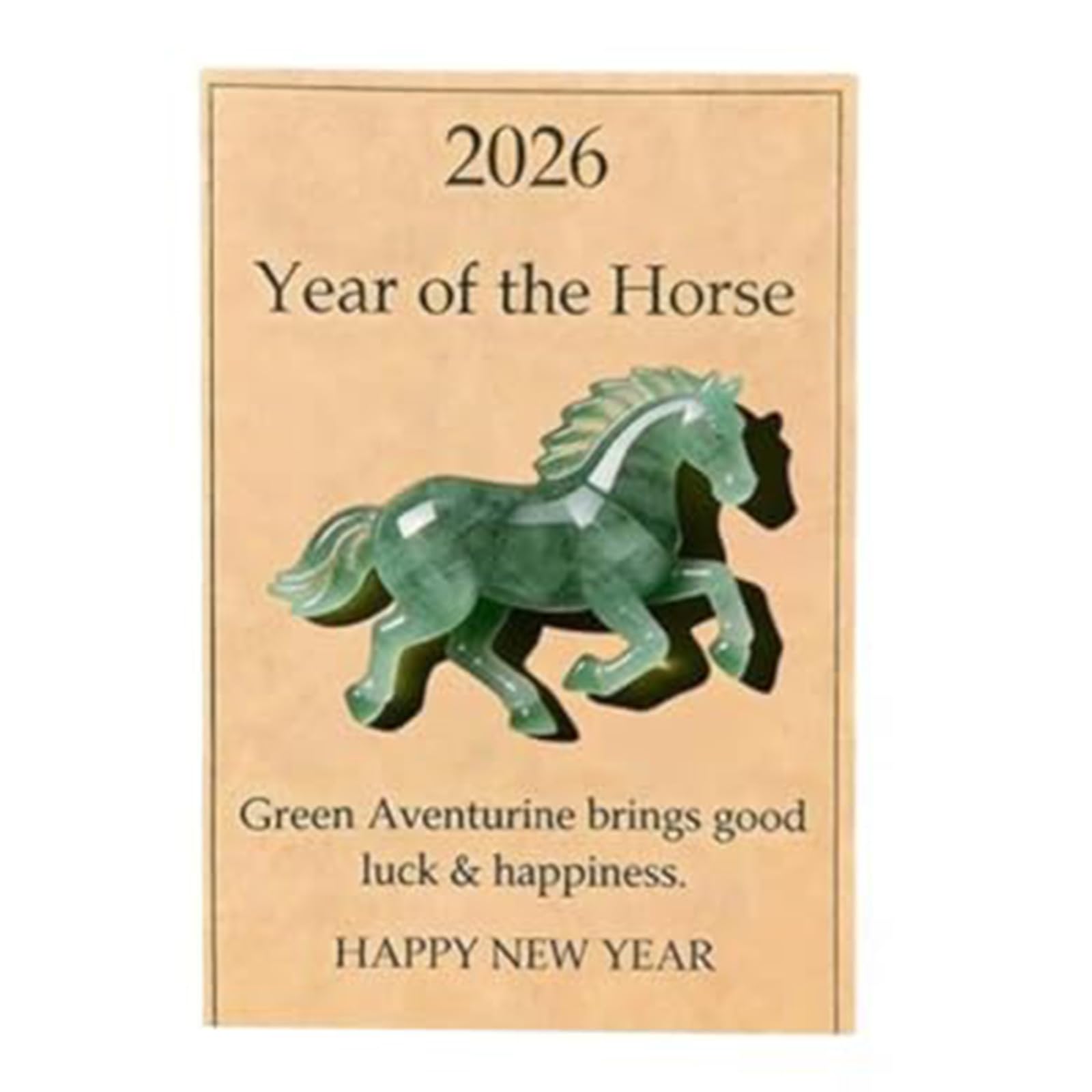 Lucky Crystal Horse Figurine 2026 - Clear Amethyst Green Resin Year of the Horse Statue, Good Luck Mascot Ornament, New Year Zodiac Desk Decor, Symbol of Strength, Wisdom & Success