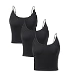 Women's Crop Tank Tops 3-Pack Soft Breathable Bamboo Rayon Camisole for Women Layering, Lounge, Sleepwear