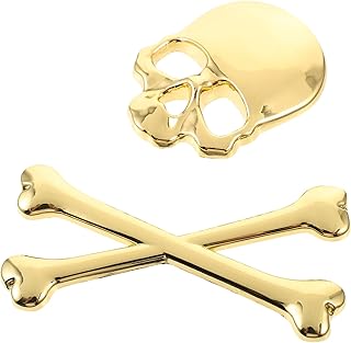 3 Peças Bandeira Do Carro Adesivos Viking Acessório De Carro Emblemas De Automóveis Emblemas Cromados Adesivos De Crânio Decalque De Pirata Adesivo De Caveira De Metal Crânio De Milisten