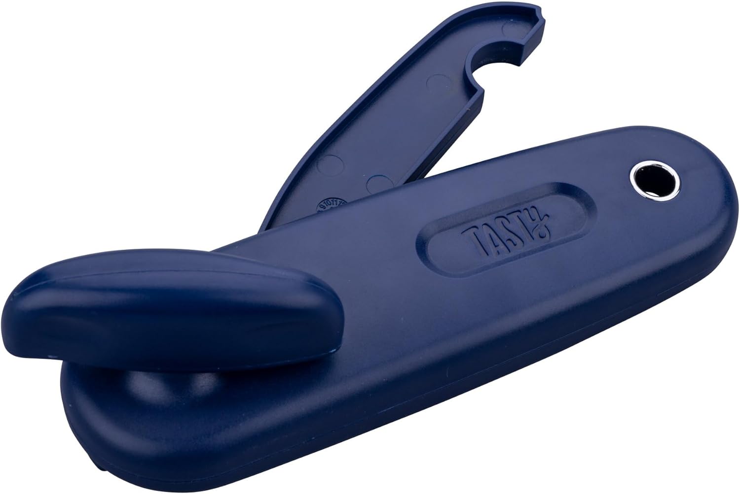 TASTY Premium Can Opener Made of Stainless Steel and ABS Plastic - Effortless Opening of Cans of Any Kind, Easy to Use, Easy to Clean, with Practical Folding Handle for Fixing