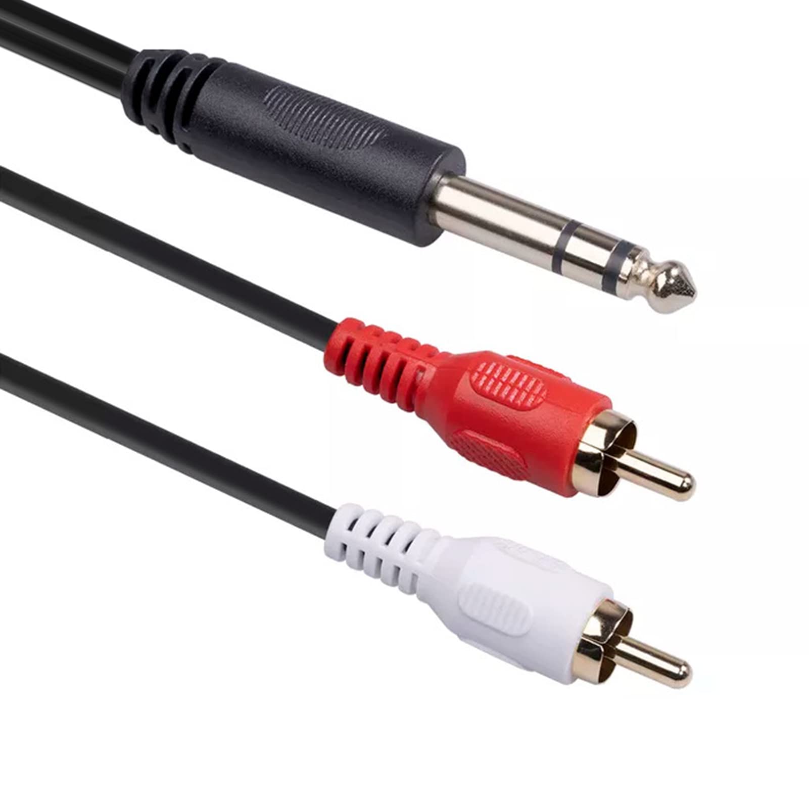 Bolvek Cavo audio da RCA a 6,35 mm, 1/4, 1,8 m RCA femmina a jack mono TS maschio da 6,35 mm, adattatore audio per altoparlante, mixer Bolvek Cavo audio da RCA a 6,35 mm, 1/4, 1,8 m RCA femmina a jack mono TS maschio da 6,35 mm, adattatore audio per altoparlante, mixer