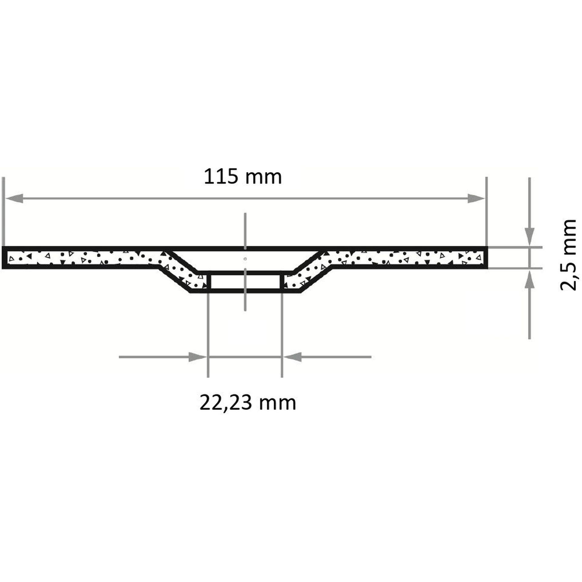 LUKAS - Disco da taglio T42 per acciaio 115 x 2,5 mm, piegato, per smerigliatrice angolare, A24R-BF
