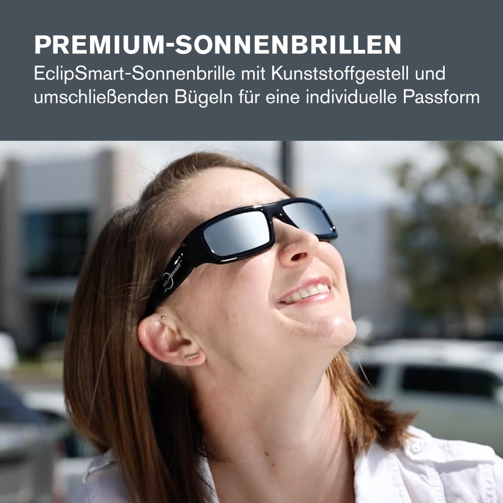 Celestron EclipSmart 3-teil. Set/Beobachtung u. Aufnahme der Sonnenfinsternis. Sonnenbrille, Kamerafilter und Buch. Filter gem. internationalem Sicherheitsstandard zur direkten Sonnenbeobachtung