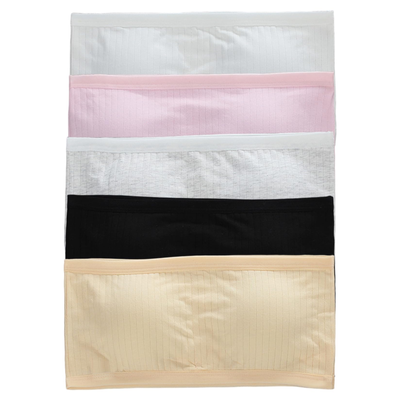 Sujetadores sin Tirantes para niñas 10-12 años 5 pcs Algodón Suave Cómodo Top Corto Elástico