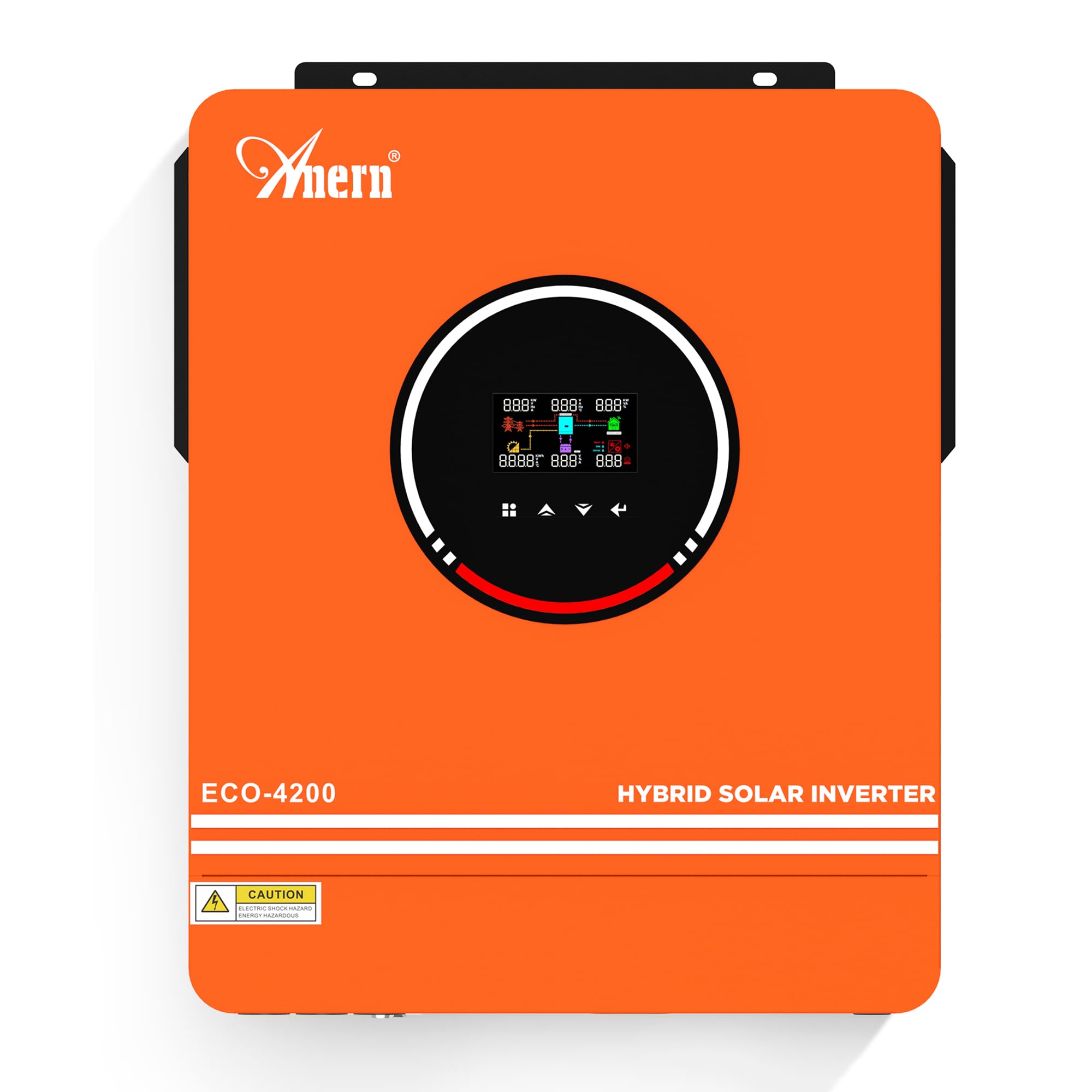 Anern Inverter solare ibrido 4200W Mit WIFI 24VDC a 220 V/230 VAC con regolatore solare 120A, ingresso PV max.500 V, funzionamento con batterie al piombo da 24V e al litio