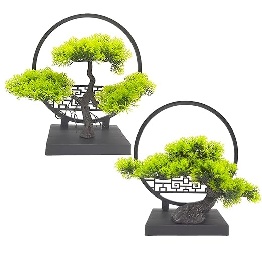 Ryoma Artificial Pine Tree Set Simulated Bonsai Features Ornaments Chinese - Style Desktop Screen Ornament 2 Set