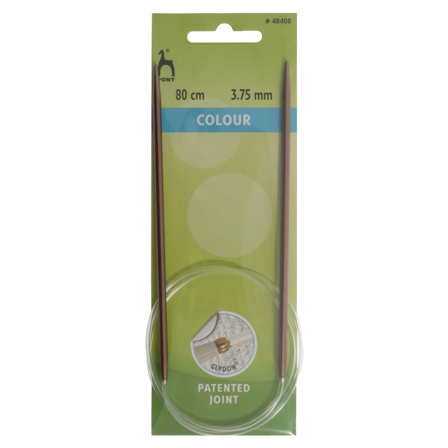 Pony Colour Aluminium Circular Fixed Knitting Pins - 80Cm x 3.75mm