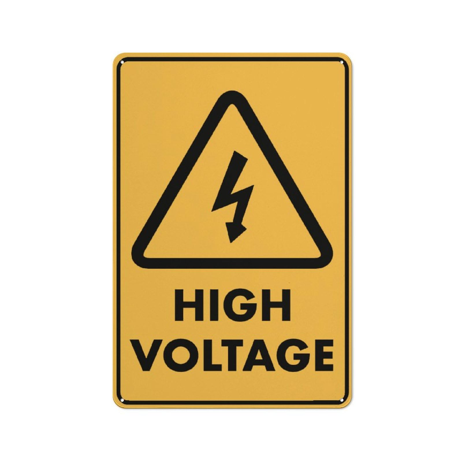 Caution - High Voltage Sign for House & Yard, 8x12 Inch Premium Aluminum, Sun-Proof, Rust-Free