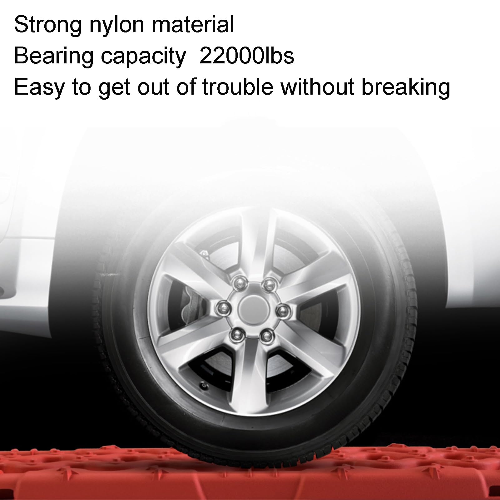 Auto-Recovery-Traktionsbretter, Offroad-Traktionsreifen, Leiter und Matte, Autoreifen-Traktionsketten für Offroad-Sand-Schnee-Schlammbahnen (Farbe: Rot, Größe: 41,1 x 11,2 Zoll - 2 Stück) (Rot 41,1
