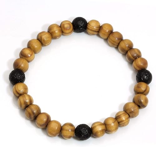 Miniatura 2 de Milakoo 4 pulseras difusoras de aceite esencial con cuentas de piedra de lava para hombres y mujeres