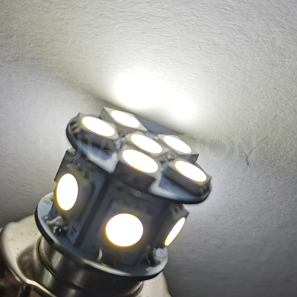 Ruiandsion 2pcs P26S LED lampadina da DC 12V lampadina luminosa eccellente 5050 LED 6000K bianco 12SMD chipset per motociclo della motocicletta faro
