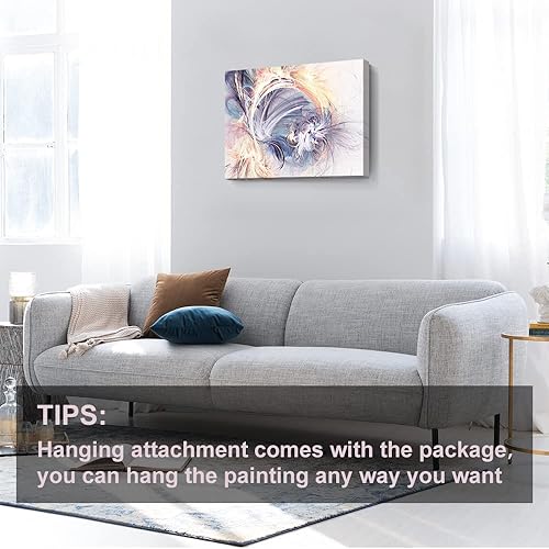 Miniatura 379 de Lienzo artístico para pared, pinturas de arte abstracto, fantasía azul, grafiti colorido sobre fondo blanco; decoración artística moderna para sala