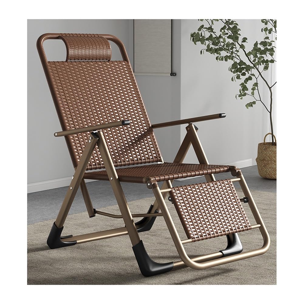 Chaise de jardin en rotin FANDIAO transat de relaxation pliable idéal pour piscine et plage