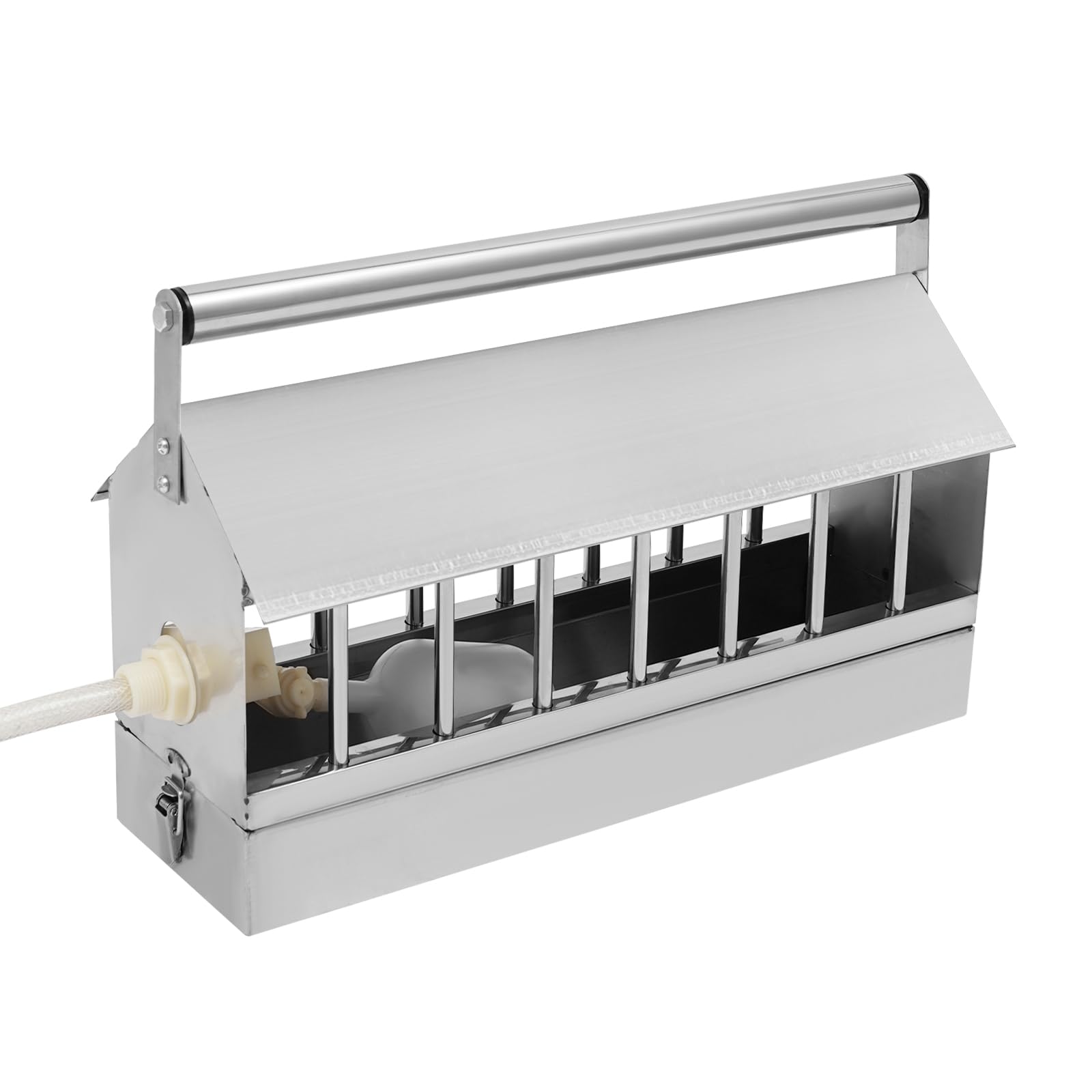 Recipiente automático para beber aves de corral, 40 x 12 x 22 cm, con válvula de flotador, recipiente automático para pollos, patos y pájaros
