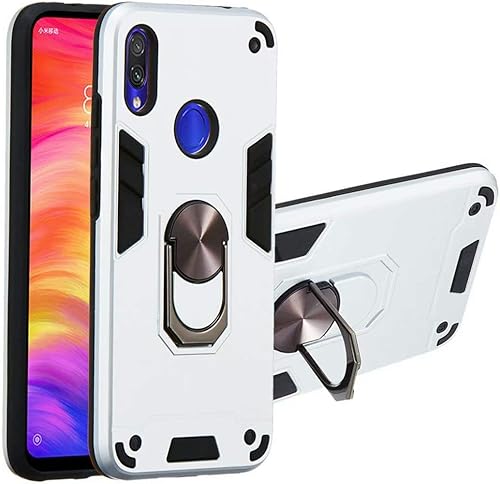 Miniatura 1 de LHYIN Xiaomi Redmi Note 7 Pro 2 en 1 Kickstand plata contraportada, TPU suave + PC duro híbrido de doble capa de protección de cuerpo entero para