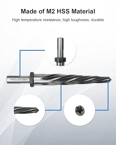 Miniatura 4 de 34 "Puente de taladroBroca escariadora de construcción con vástago de 12" HSS Herramienta de broca de escariador para acero Metal Madera Aleación