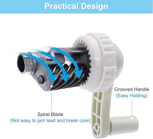 Miniatura 3 de PATIKIL Afiladora de lápices, sacapuntas de manivela manual, sacapuntas manual para aula, hogar, oficina, dibujo, estilo 3, color blanco