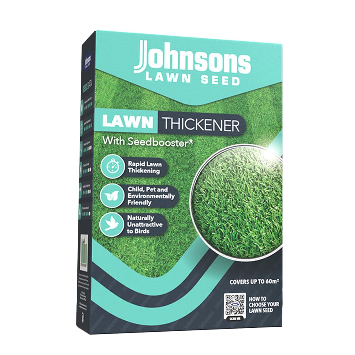 Johnsons Lawn Seed Thickening Lawn Seed - 60m, Green (JBOOST1.275)