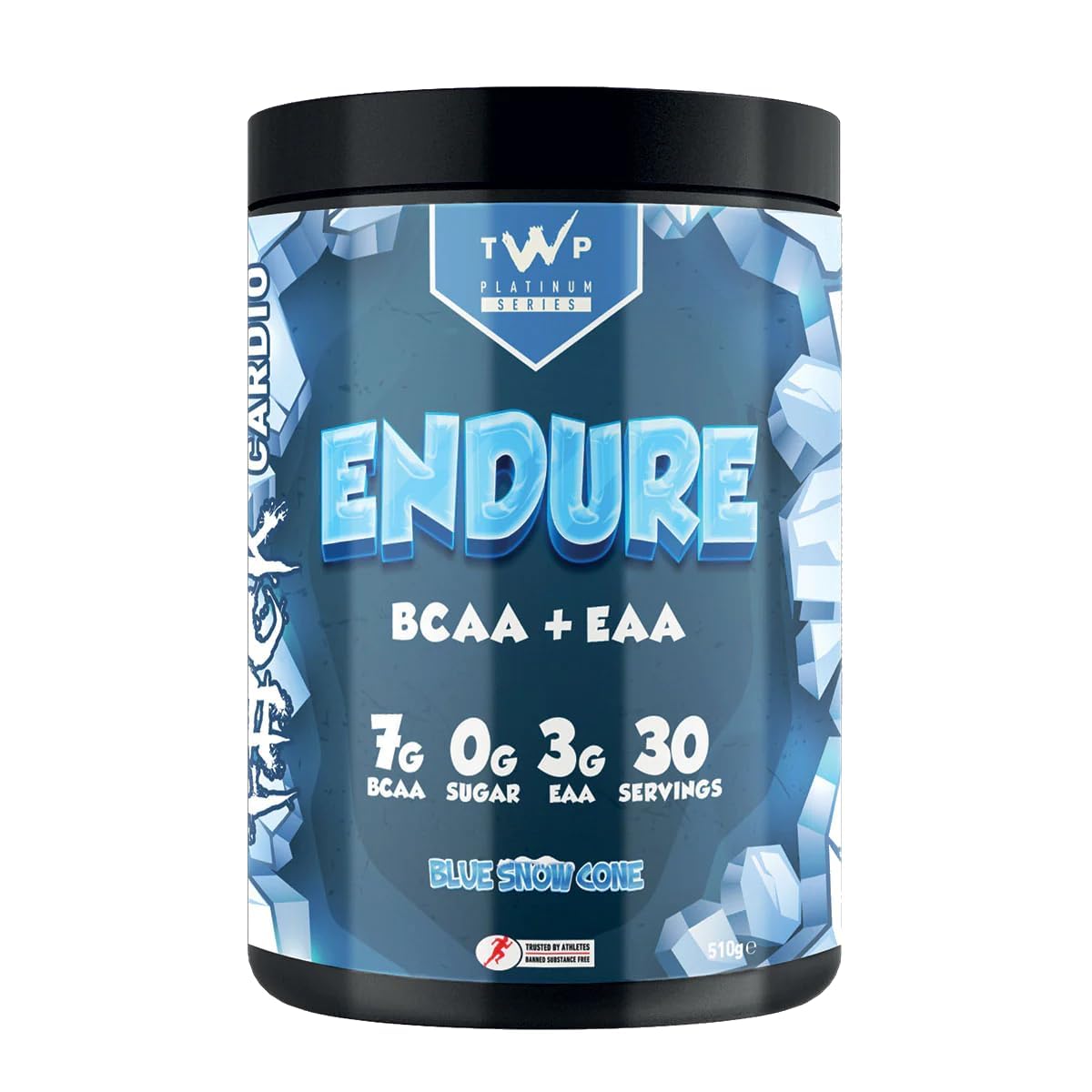 TWP Nutrition Platinum Series Endure, EAAs & BCAAs Electrolyte Blend Pre, Intra and Post Workout, Zero Sugar, 510g and 30 Servings, 20 Great Flavours (Blue Snow Cone)