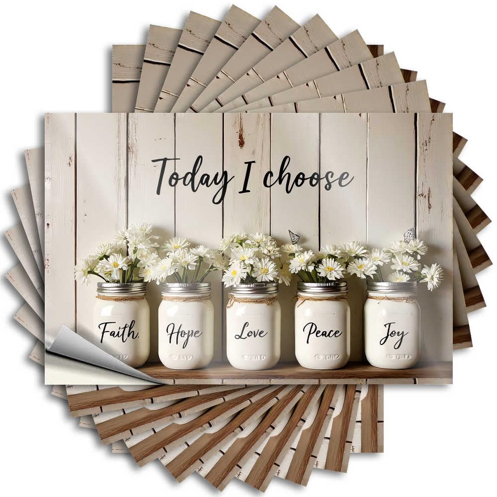 Tattoo Hat Tiny Choosing Faith, Hope, Love, Peace, and Joy Today for Earth - Unique Easy Peel Removable(6X9CM)