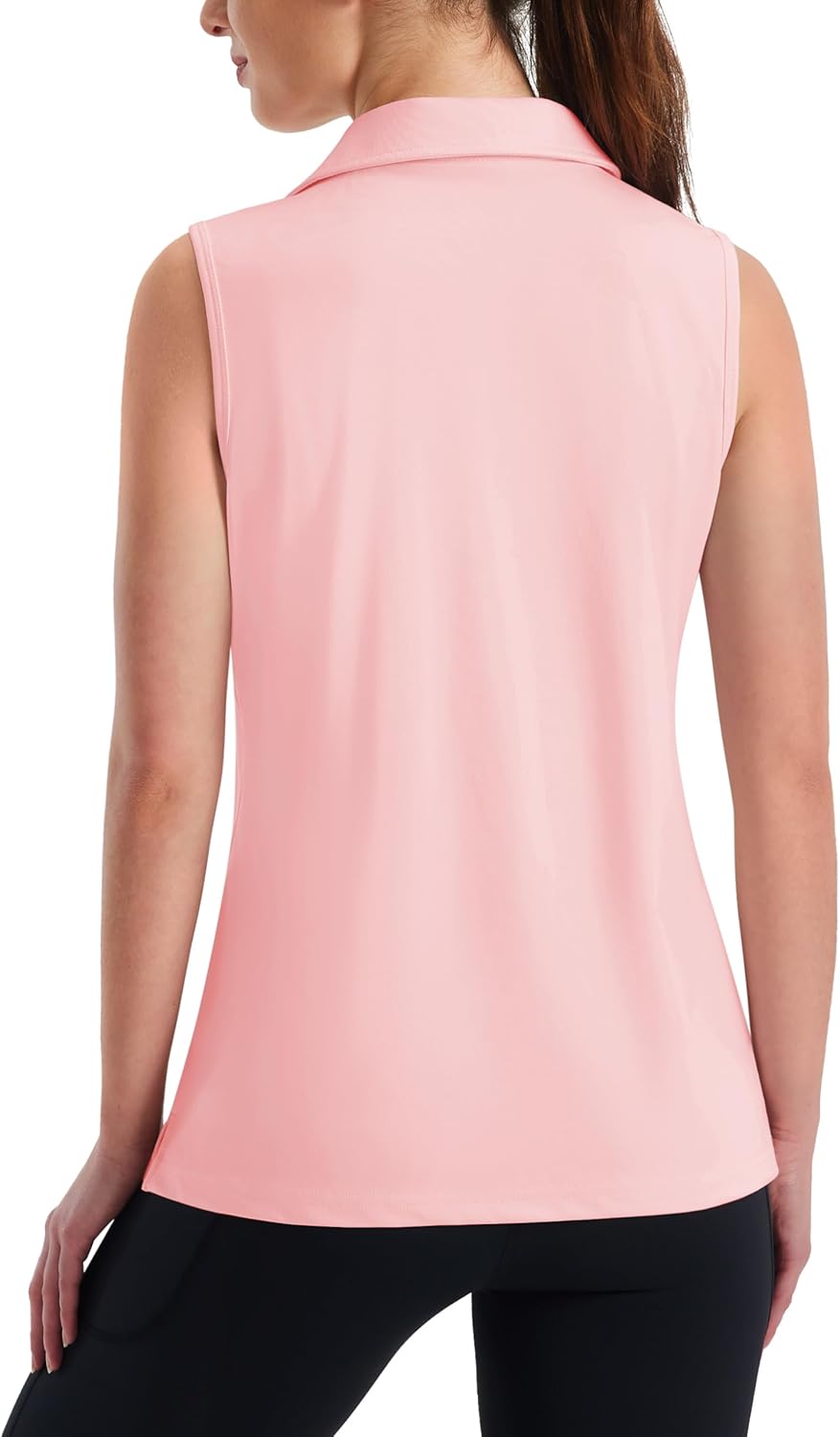 MAGCOMSEN Women's Sleeveless Golf Polo Shirts Collared Tank Tops UPF 50+ V-Neck Quick Dry Workout Athletic Tennis Tops - Image 2
