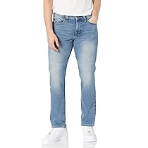 Amazon Essentials Jeans Slim Fit – colori fuori produzione Uomo, Delavé Chiaro, 35W ,  29L