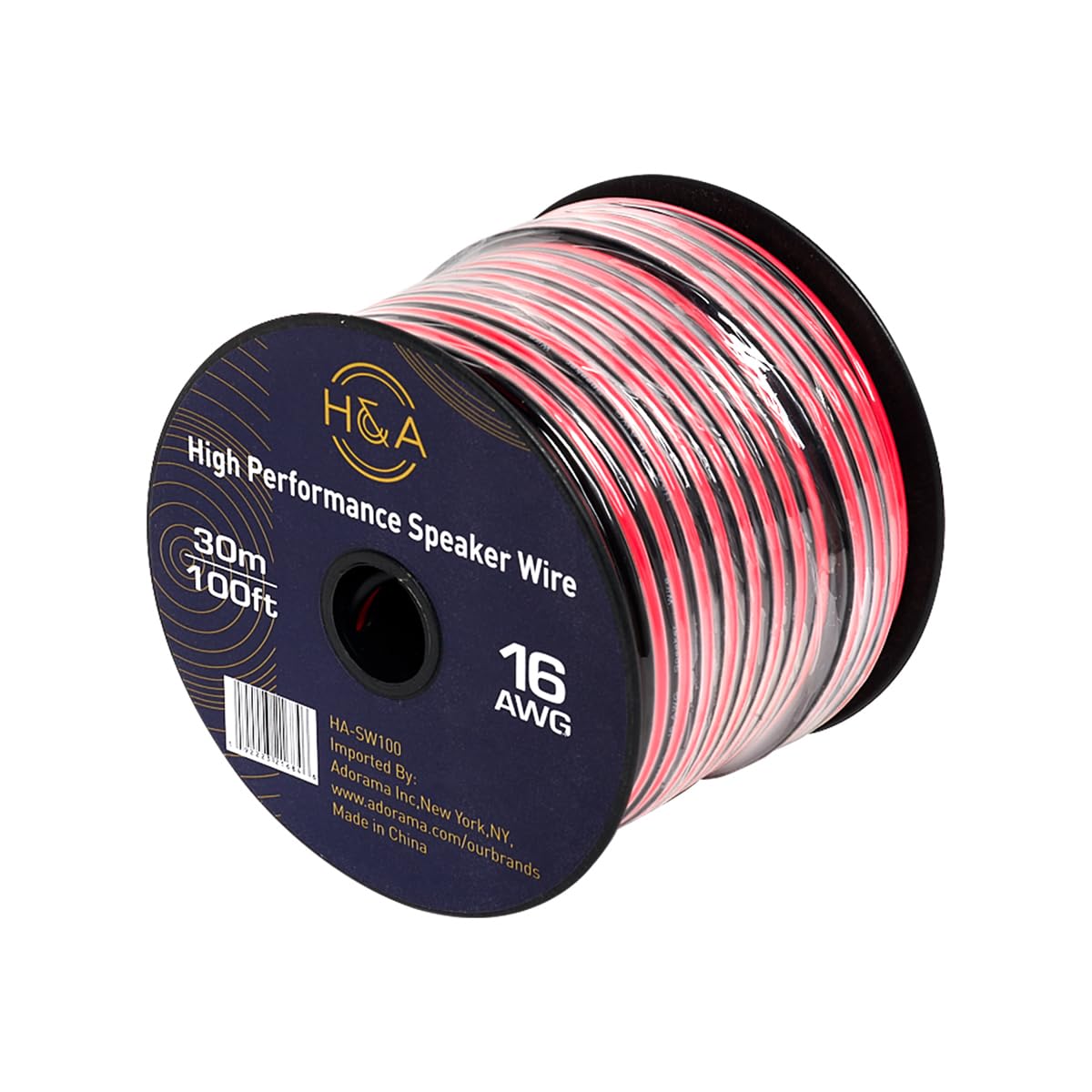 H&A 16 AWG Speaker Wire Cable (100' Spool)