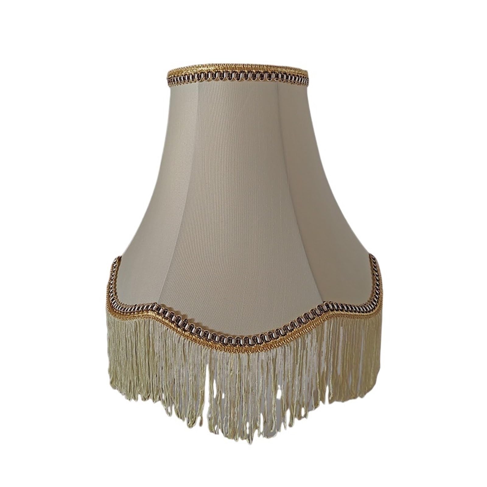 Luysgbxr Yellow Tassel Lampshade Beige Fabric Tassel Table Lamp Shade Bedroom Study Bedside Shell Cover E27