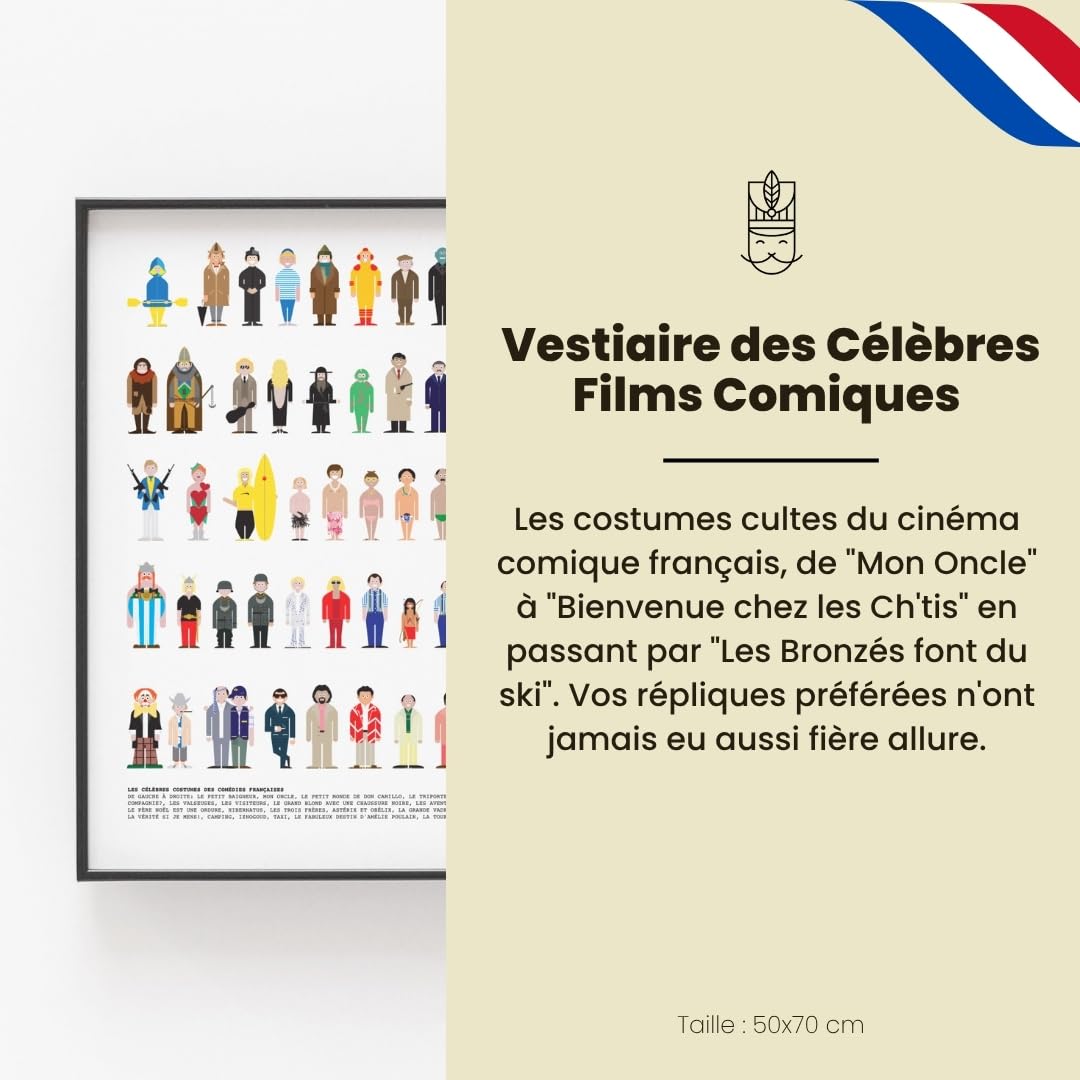 La Majorette à à Moustache – Poster Umkleidezimmer der berühmten Comic-Filme – 50 cm x 70 cm – Lieferung in einer Schutzrolle aus Karton (53 cm x 6 cm) für Filmliebhaber