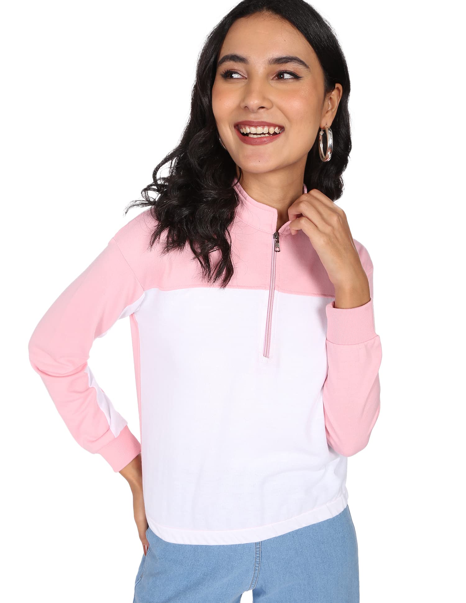 newport Women's Polyester Hooded and Crew Neck Regular Fit Sweatshirt (NPWWPSS20003P05_Pink_X_Large)-picture-31