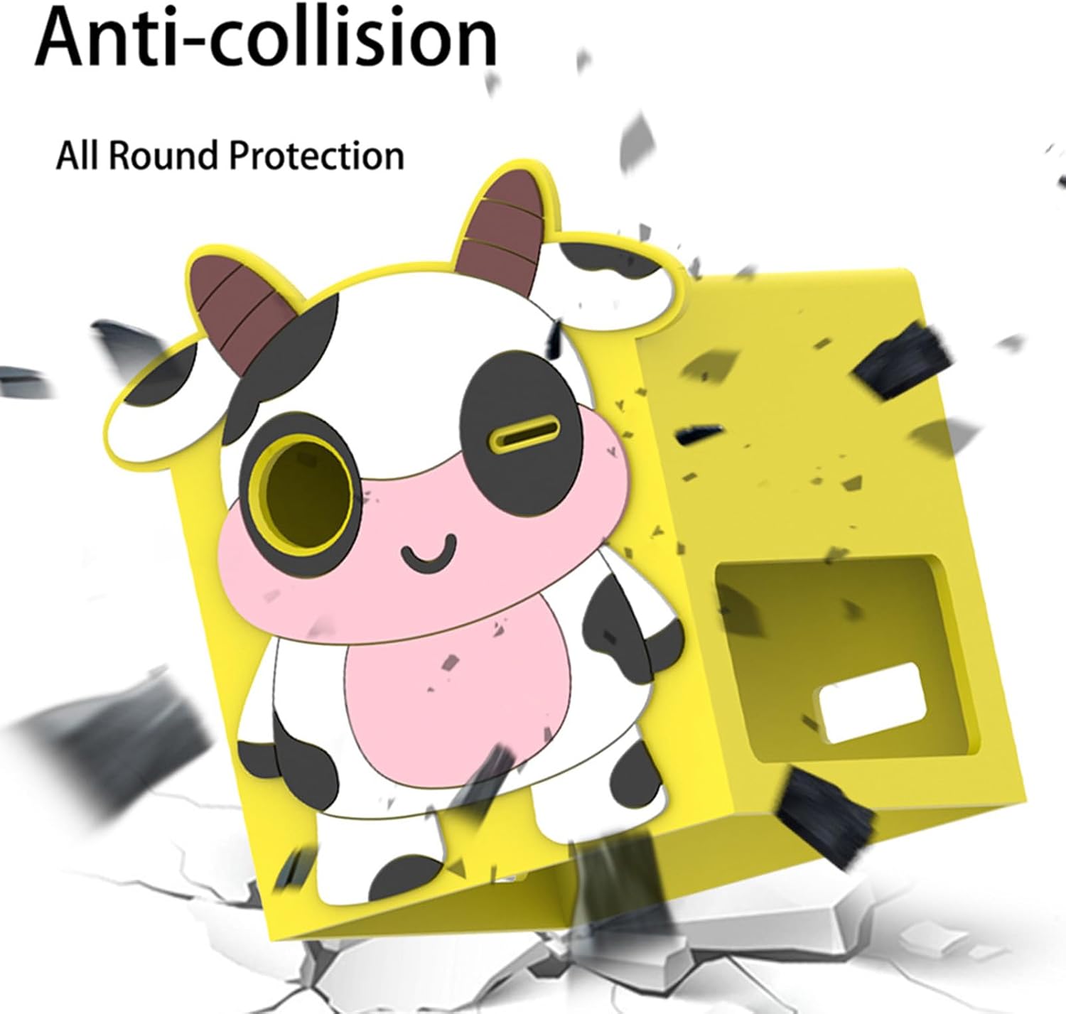 Cute Kawaii Silicone Case Cover for Nex Playground Game System Cover Dustproof Anti Slip Washable Shockproof Anti-Scratch Protective Case (Yellow Cow) image 3